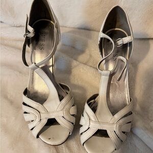 Guess Women's Cream Strappy Heels
